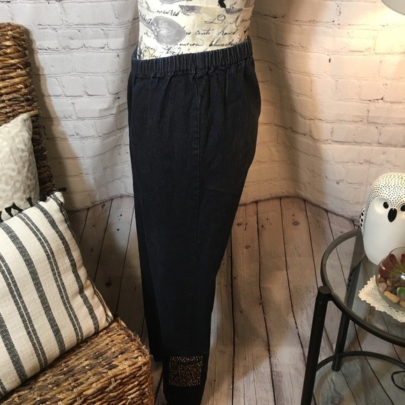 DG by Diane Gilman elastic waist denim pant - Picture 3 of 9